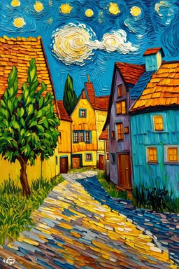 Potemkin village; Post-Impressionism in the style of Van Gogh