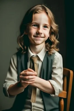 a beautiful girl sitting on a chair