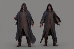 cloaked and dark hooded sorcerer