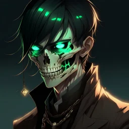 male, half-elf, young, noble, costume, skull mask, pale skin color
