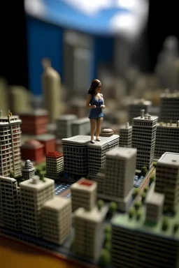 Giantess in mini city