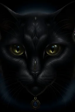 black cat with third eye beast fantasy realistic
