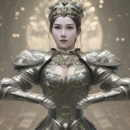 smooth hyper realistic, beautiful Japanese goddess robot, run on dark cosmos background, cat еye, extremely sharp detail, finely tuned detail, ultra high definition, 8 k, unreal engine 5, ultra sharp focus, accurate sword wings, positive smile, lot of details, fit within portrait, Ambiance winter, perfect composition, perfect hair,