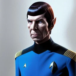 Portrait of Spock, Star Trek style, Photorealism, Full Body Shot,