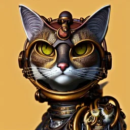 character render of mechanical tabby cat, intricate, ultra-fine detailed, steampunk, ornate, 8k, ultraHD, high-quality, 3d, realistic, trending on artstation, midjourney style, elaborate, openjourney style, close-up