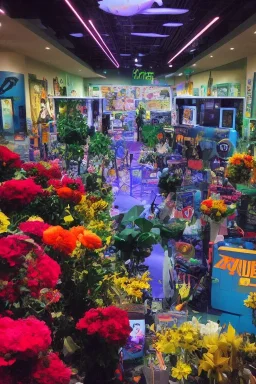 milwaukee 90’s, 90’s tech culture, discovery zone, museum, y2k, 90’s mall, award winning photography, flowers, captain planet