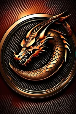 dragon logo, leather background