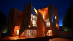 GENERATE DESIGN HOUSE Frank Gehry style , high detail, volumetric lighting,dimensional 3D illumination