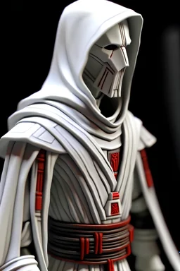 male, star wars them, sith, white robe, white hood, hard-edge style,highly detailed, high details, ultra detailed, ultra quality