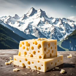 The Swiss Alps resting on a foundation of Swiss cheese