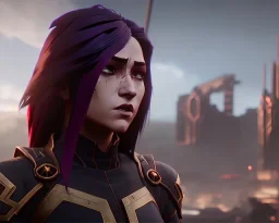 ultrarealistic, ruined city,__sci-fi armor__, __angles__, 18 year old woman, strikingly beautiful, mid cut hair, red and black_color_, [__starlets__|__starlets__], (pale __skincolor__ skin:1.2), __camera__, detailed face and eyes, up turned nose, large breasts, leather choker, dynamic pose, resolved expression, __accessory__, strappy outfit, (straps:1.1), mini skirt, (buckles, buttons, snaps, rings:1.0), crop top, detailed eyes, plump lips, sci-fi theme, insane details