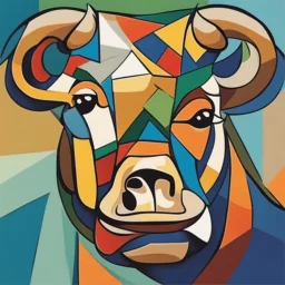 picasso style bull cubism