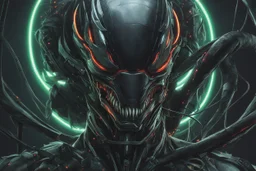 Venom machine in nier automata artstyle, halloween them, neon effect, , close picture, fantasy world, intricate details, highly detailed, high details, detailed portrait, masterpiece,ultra detailed, ultra quality
