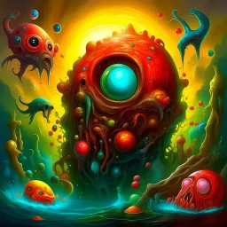 a high definition IMAGE detailing the creatures found on other worlds, retrofuturistic, phototrealism, Macabre Rapture End of days Revelation scene, isanely detailed matte oil painting, sinner apotheosis,diagonal composition, unbalanced, abstract surreal horror, eerie, scary warm a colorful splash of steampunk bubbles , amazing splashscreen artwork, photoshop water art, liquid painting, swirling paint colors, ink splash, physics splashes of colors, colorful sw