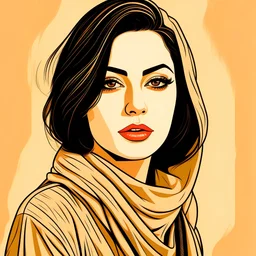 Kimia hosseini Iranian model, vector art, portrait, stylish
