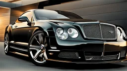An elegant (((Bentley))), its sleek contours interwoven with the iconic lines of a ((Mustang)), creating a fusion of luxury and power