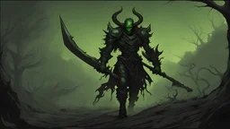 Emerging from the shadows, an undead centaur clad in ominous black armor strides with an otherworldly presence. Sinister green energy seeps through the gaps in his menacing armor, casting an eerie glow upon the desolate battlefield. Gripping a wicked halberd in skeletal hands, the undead centaur exudes an air of malevolence, a spectral guardian bound to the ethereal realm, ready to unleash death's embrace upon any who dare cross his path.