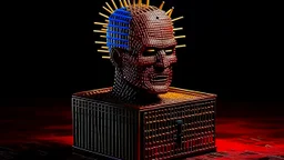 Clive Barker's Hellraiser, including the movies, music, comics, novellas and graphic novels. HELLRAISER PUZZLE BOX NOW A TOY KIDS CAN PLAY WITH. High contrast, detailed, shadow play. reef background, by Željko Jovanović, by Lillian Bassman, detailed face features, sharp eyes, soft skin, evocative, high definition, color. vibrant, exquisite craftsmanship, masterpiece, classy, fascinating, gorgeous, irresistible, radiant, wonderful, lovely, very stylish, dreamlike, very pretty, splendid, excelle