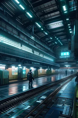 tokyo cyberpunk train station