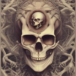 skeleton shotting in the head by james jean