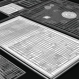 3d-website wireframe in weiß, schwarzer hintergrund mit farbverlauf, detailreich