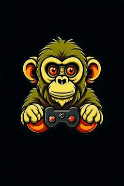 make a YouTube channel logo of a monkey with a Xbox controller