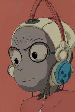 monkey with headphones