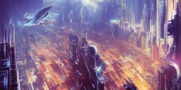 Art by John Berkey and John Harris, lush, Cenral Park in the middle of high rise buildings, futuristic city, trending on Artstation, bird's eye view, extremely hyperdetailed, epic composition, cinematic lightning + masterpiece, sharp focus, epic composition