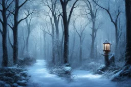 FOREST LANTERN WINTER PATH FALL