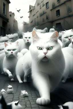 Evil white cat