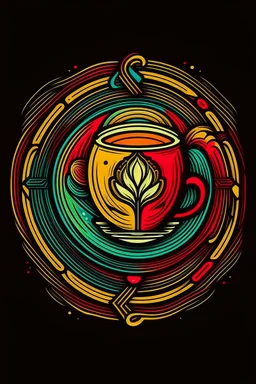 Colorful Eclectic coffee shop logo. High definition
