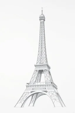 A rough pencil sketch of the Eiffel Tower