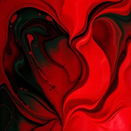 romantic picture, abstract, with red and dark green, swishiness, hq