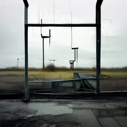 Minimal abstract oil paintings desolate 1960s carpark concrete fragments. style of Justin Mortimer and Francis Bacon.