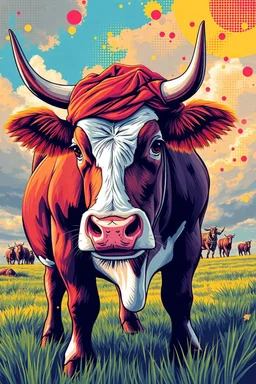 pop art pixels 10000 images war cow