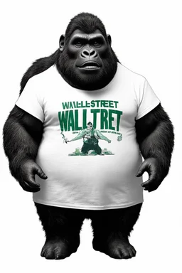 500 pound gorilla wearing wall street t shirt