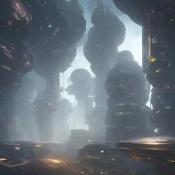 future sci fi city, volumetric lighting, particals, intricate detail, realistic, close up