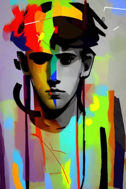 Abstract art lonely boy