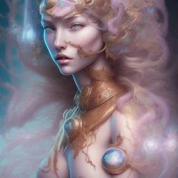 sango fantasy, fantasy magic, intricate, sharp focus, illustration, highly detailed, digital painting, concept art, matte, artgerm and paul lewin and kehinde wiley, masterpiece sexy lips Asian lady body turquoise space lady space galaxy