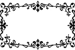 black bold filigree corner elements, organic western, black on white vector