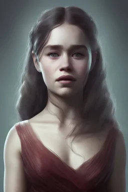 emilia clarke, head and shoulders portrait, head and shoulders portrait, 8k resolution concept art portrait by Greg Rutkowski,