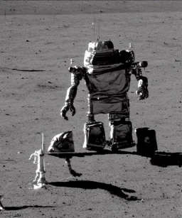 Scary robot on the lunar surface