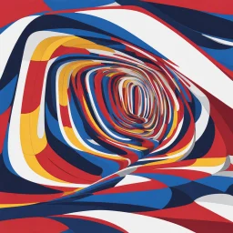 Front view Museum of art in the form of flower petals architecture style Zaha Hadid linear drawing colors red white blue and yellow hyper-detailed 8k