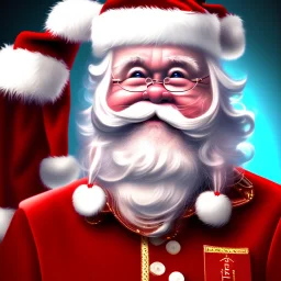 Down syndrome Santa drooling, portrait, 8k resolution