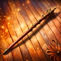 Closeup of an old wooden magical wand. No detailed background.Magical. Epic. Dramatic, highly detailed, digital painting, masterpiece