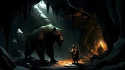 the long dark, мужчина в пещере с медведем, битва