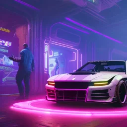 cyberpunk car,cyberpunk 2077, ultra realistic,shiny, smooth, studio quality, octane render, Surrealism, Triadic colour scheme,glow-stick, ambient lighting,nightclub lighting, polaroid, 100mm