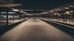 empty train station at night