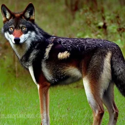 Black and red wolf