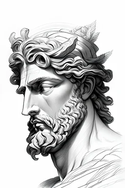 Greek god drawing head